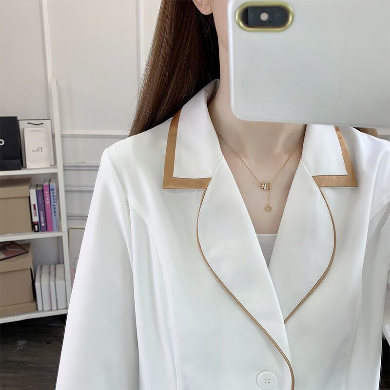 Lab Coat Medical - Blanc court beauté uniforme robe spa