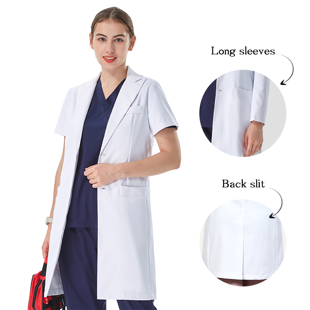 Lab Coat Medical - Blouse médicale blanche élégante à col