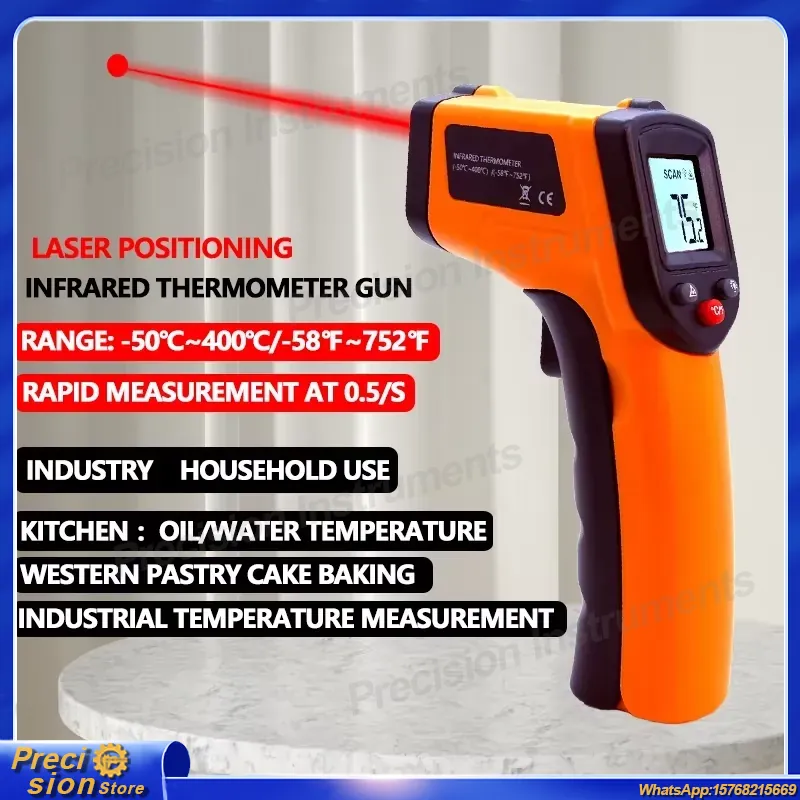 Digital Thermometer Infrared - Thermomètre infrarouge sans contact, thermomètre laser,