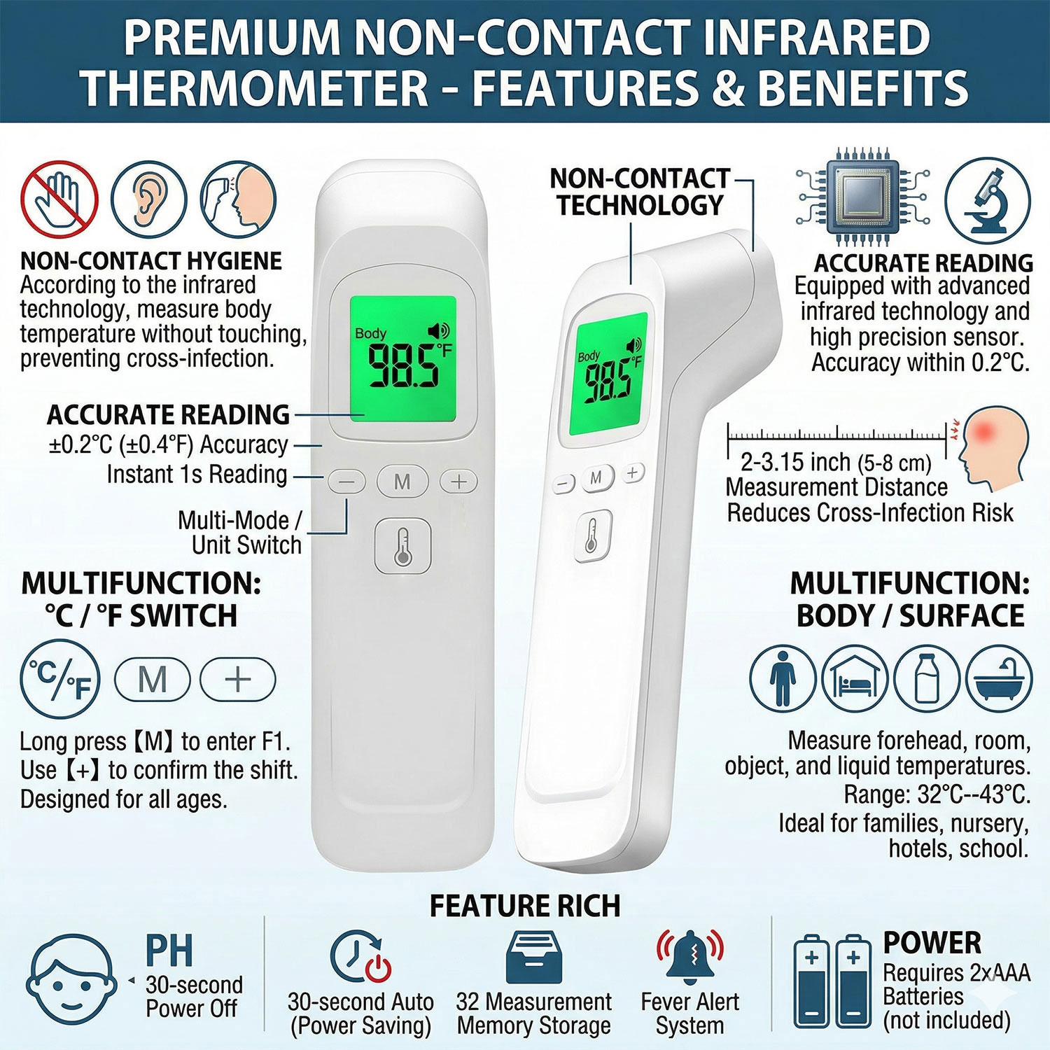 Thermomètre frontal infrarouge - Digital Thermometer Infrared avis et prix