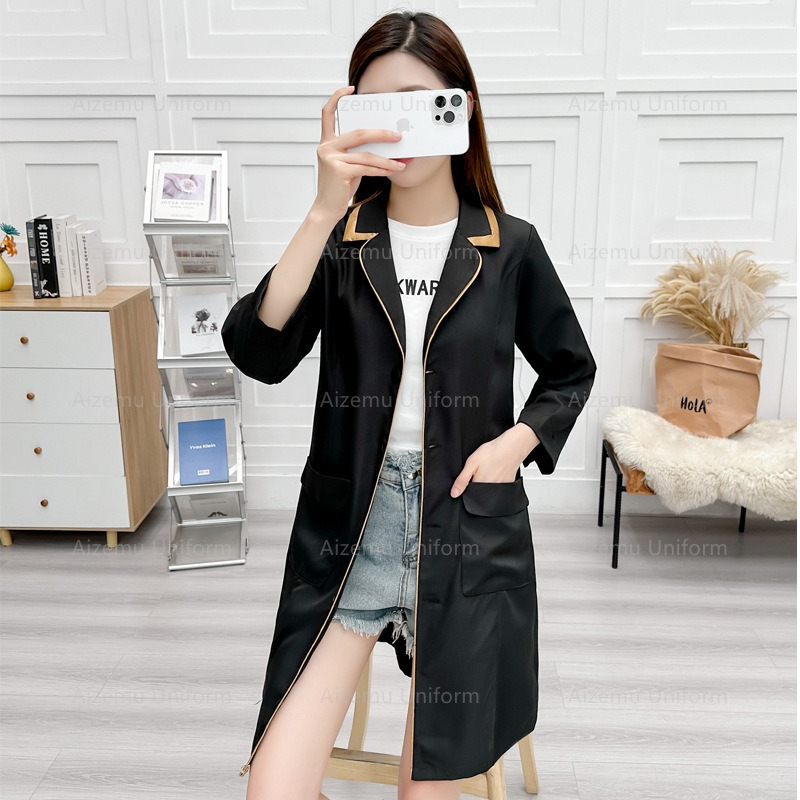 Uniforme de beauté noir avec r - Lab Coat Medical avis et prix