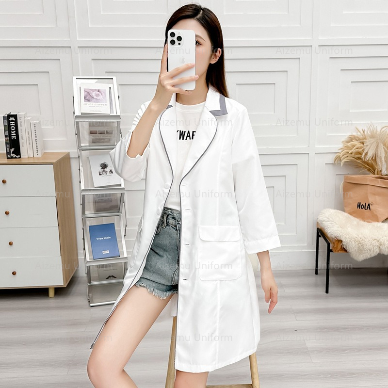 Uniforme de beauté noir avec r - Lab Coat Medical avis et prix