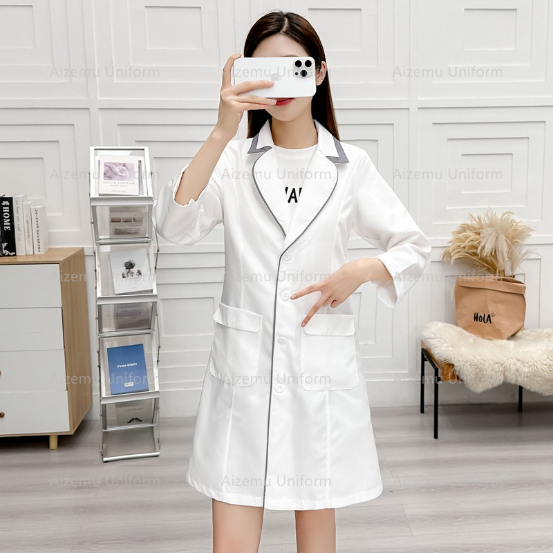 Uniforme de beauté noir avec r - Lab Coat Medical avis et prix